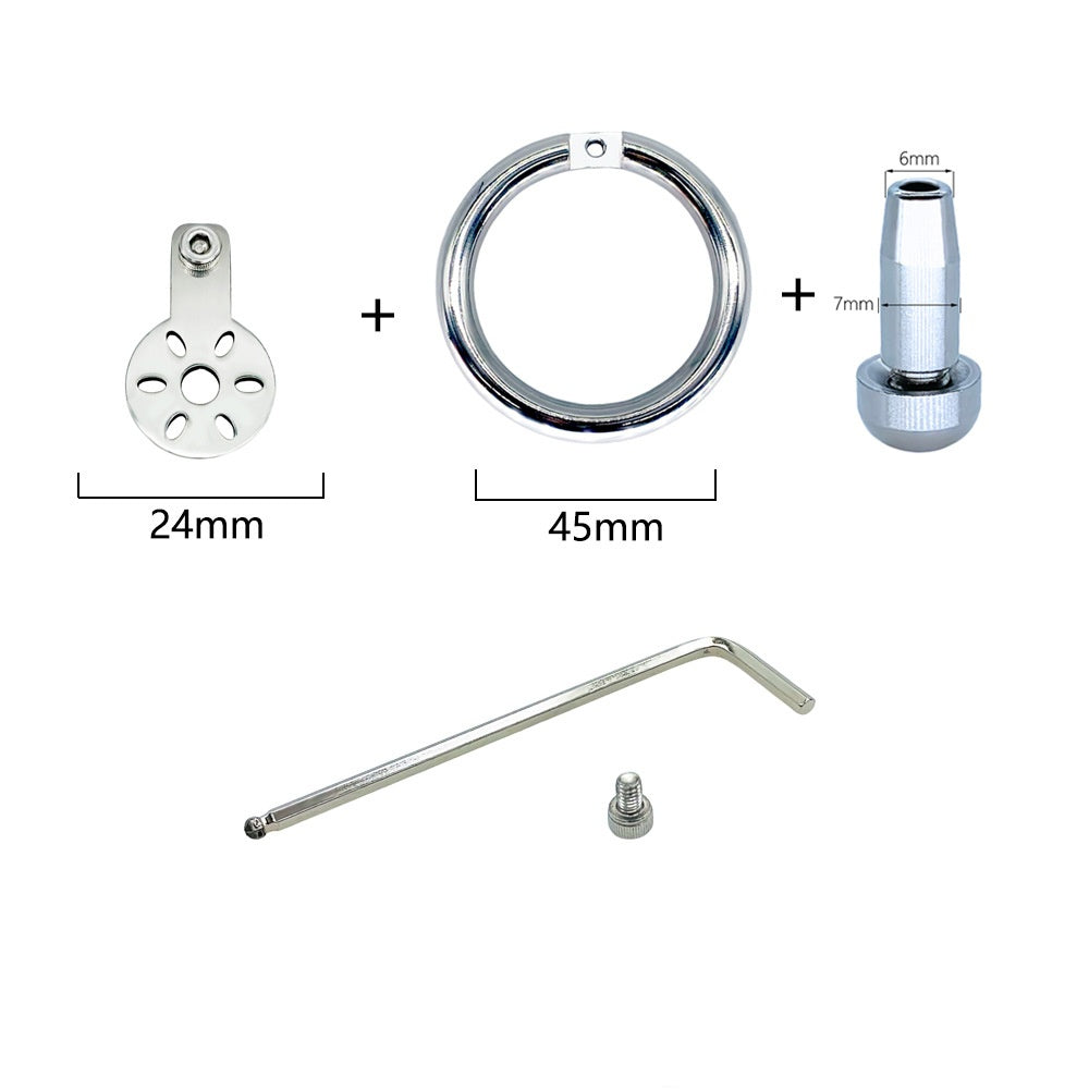 Sissy Chastity Cage with Urethral Tube - 45mm - image 4