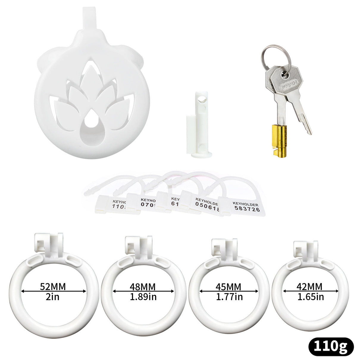Breathable Chastity Cage - A - White - image 1