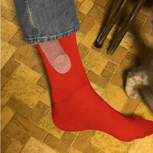 Funny Penis Socks - Red - one size fits all - image 2