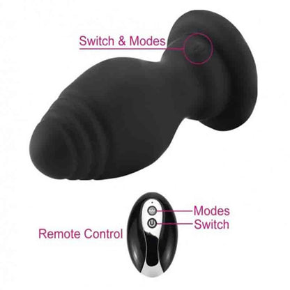 Thick Fox Tail Silicone Vibrator Butt Plug with Remote - image 0