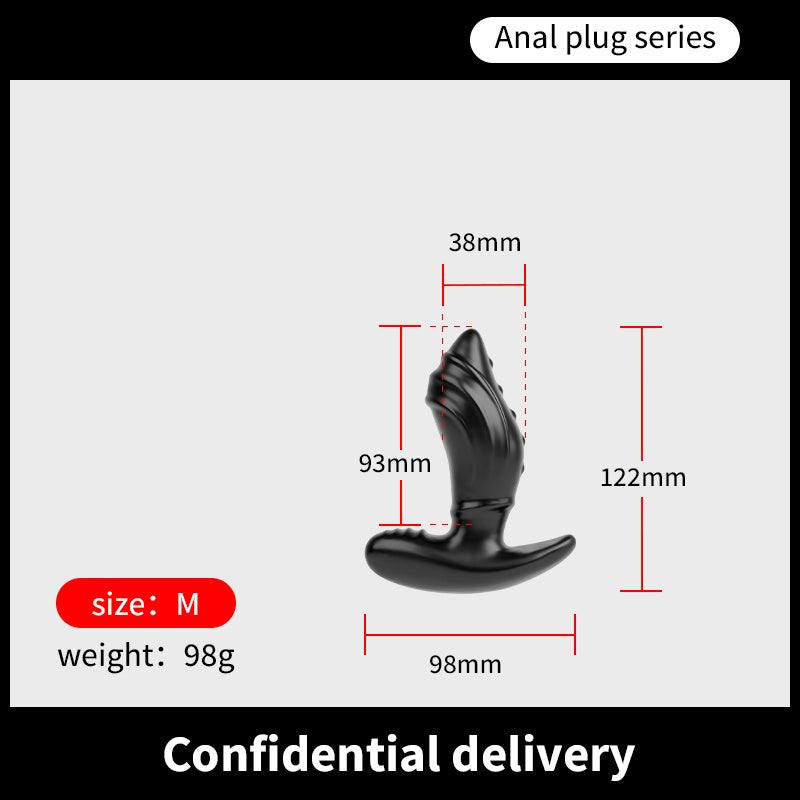 SharkTide TPE Anal Plug - Black - M - image 3