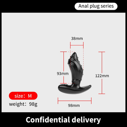 SharkTide TPE Anal Plug - Black - M - image 3