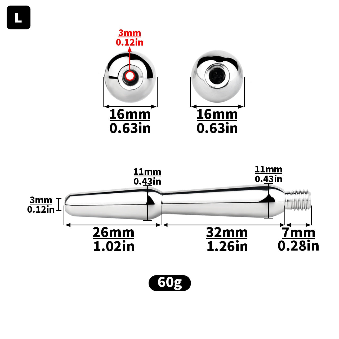 Precision Hollow Penis Plug - L - image 8