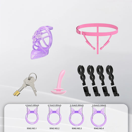 Invisible Butterfly Chastity Cage - Purple - S - image 1