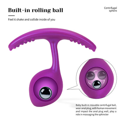 Realistic Stretch Anal Plug with Built-in Steel Balls and Stimulating Base - image 6