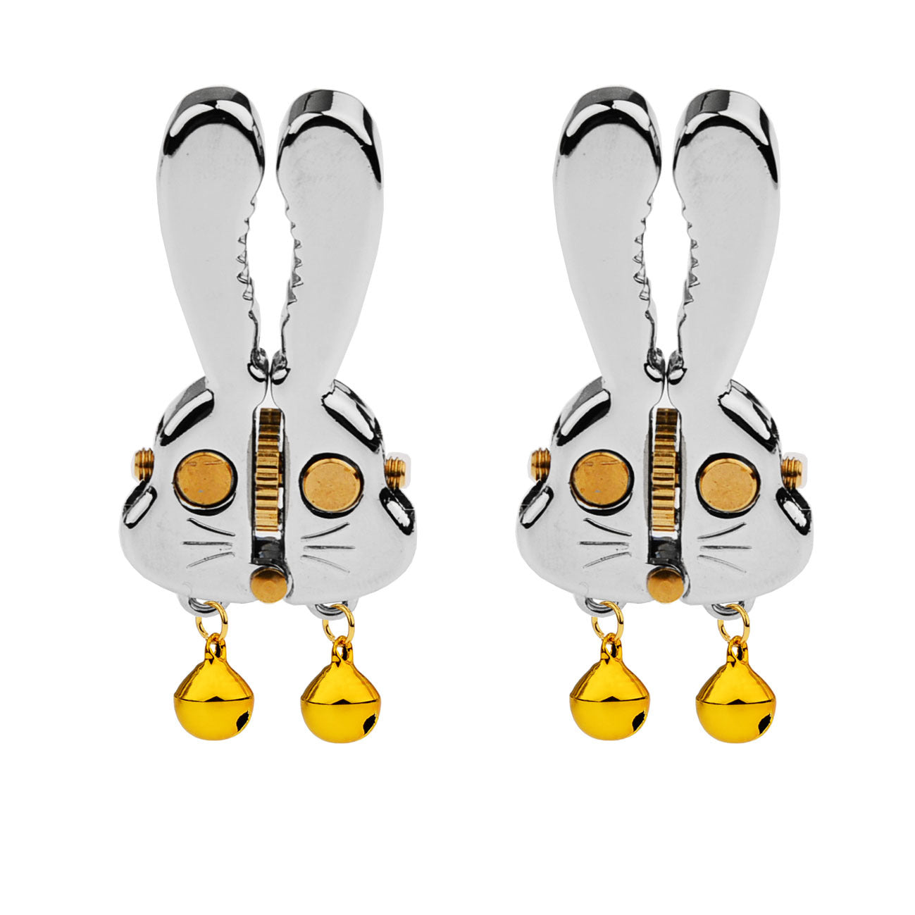 Adjustable Bunny Nipple Clamps – Sensory Play with Bells & Gear Control - SB - GB - image 3