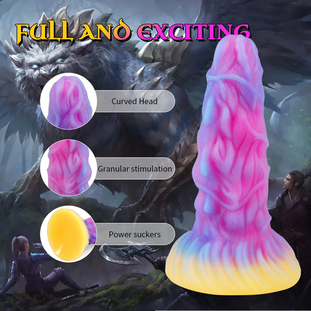 7.08'' Fantasy Monster Dildo with Multi-Texture Design & Glow-in-the-Dark Effect - image 1