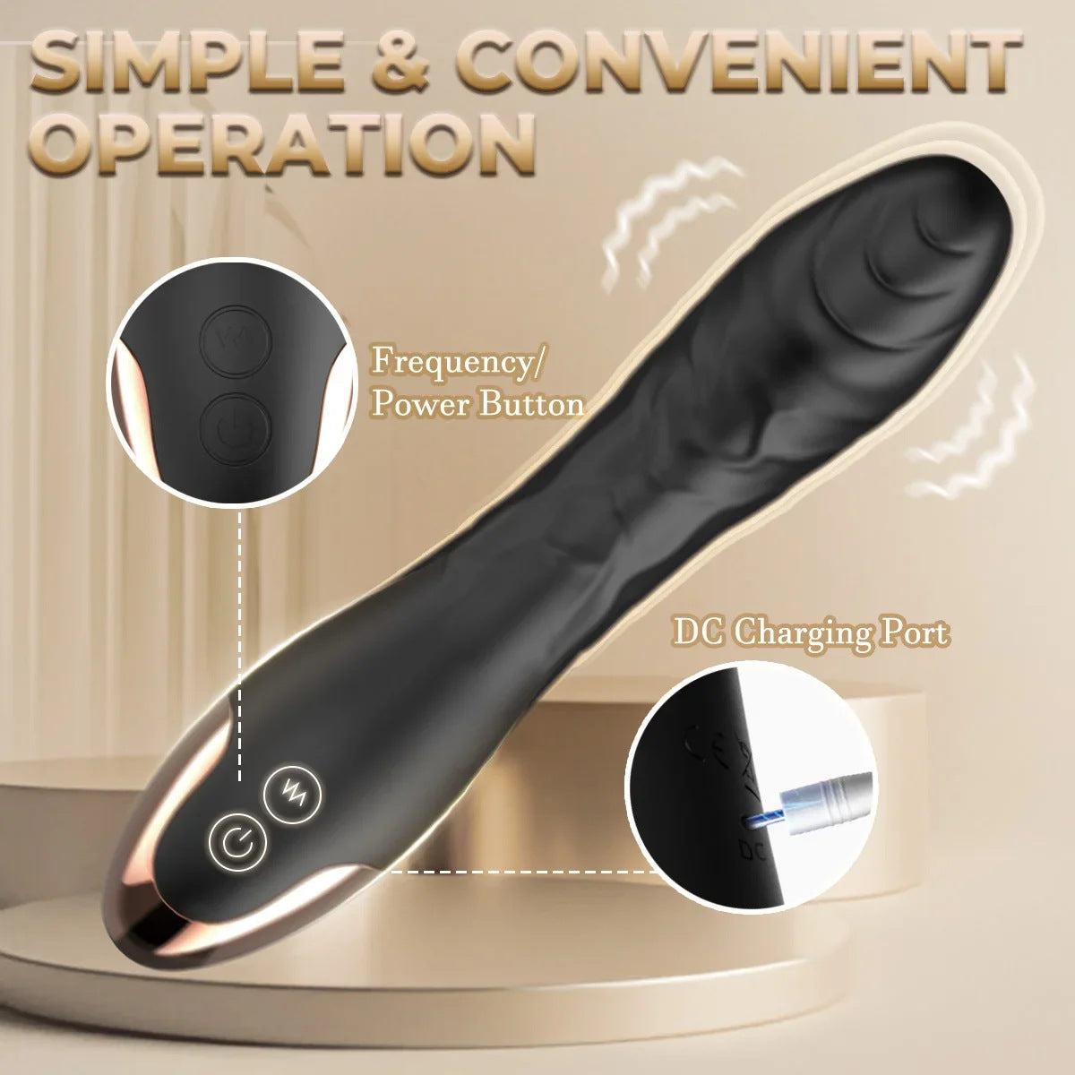 7.68" × 1.54" Silicone Vibrating Wand For Female - image 2