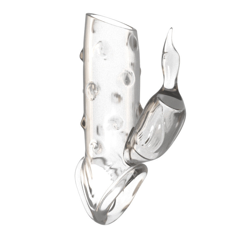 Double Pleasure Vibrating Penis Sleeve - Clear B - image 10