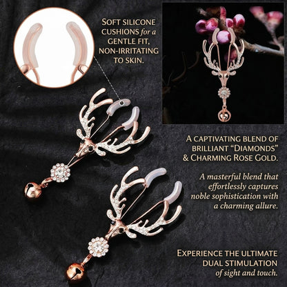 Rose Gold Nipple Clamps with Decorative Charms - image 8