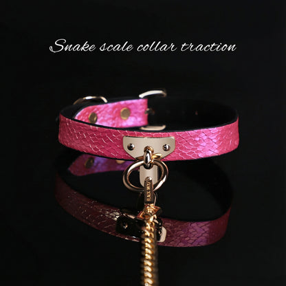 Snake Skin Texture Collar & Leash Set - image 4