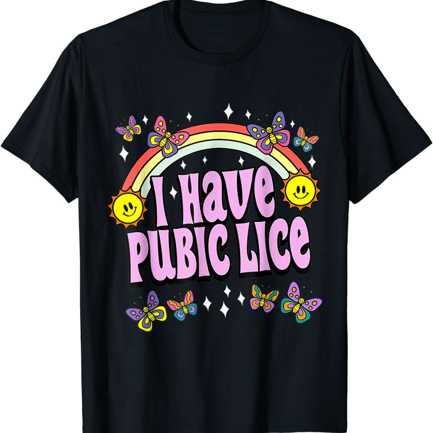 I Have Pubic Lice Retro Offensive Inappropriate Meme T-Shirt - Black - XXXL - image 3