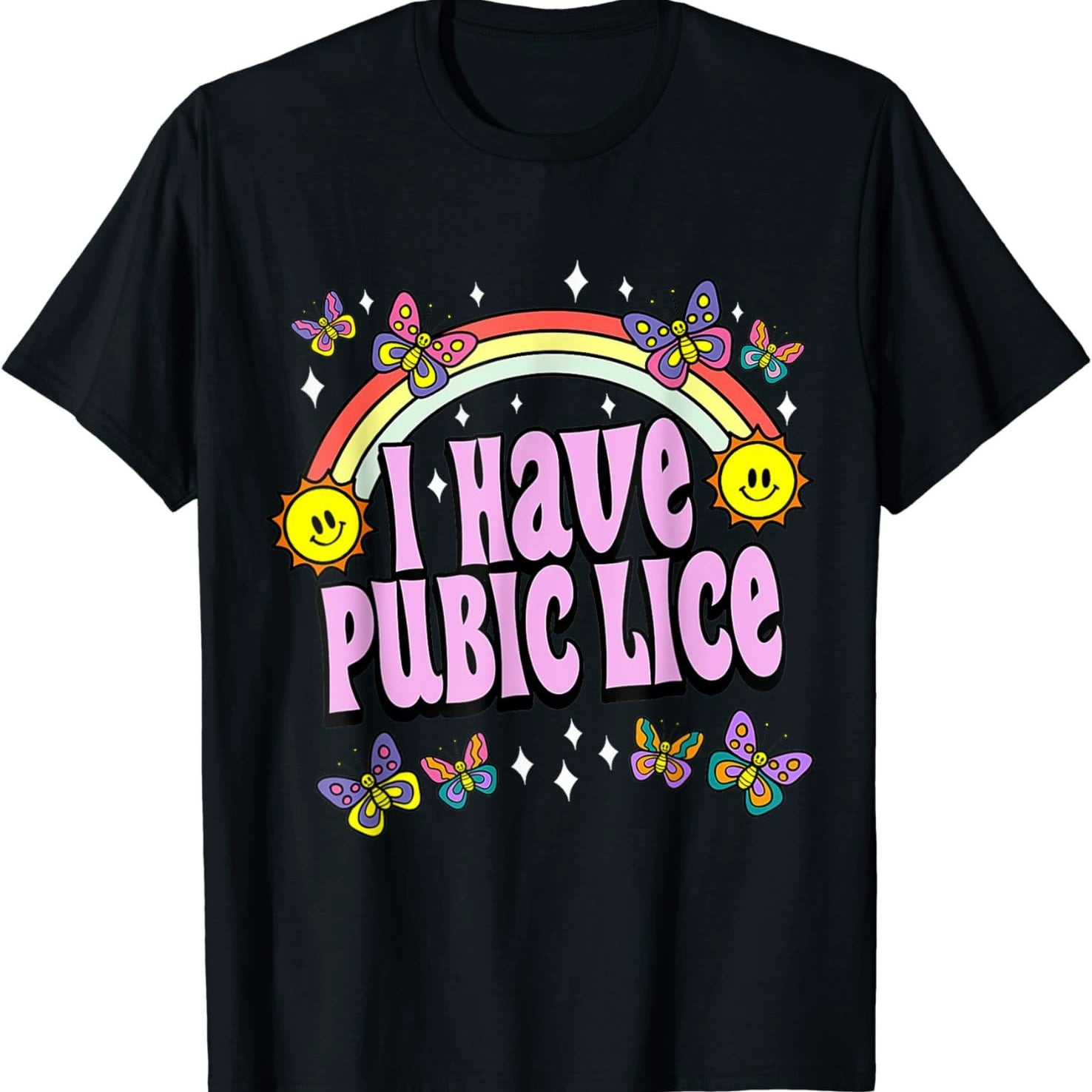 I Have Pubic Lice Retro Offensive Inappropriate Meme T-Shirt - Black - XXXL - image 3