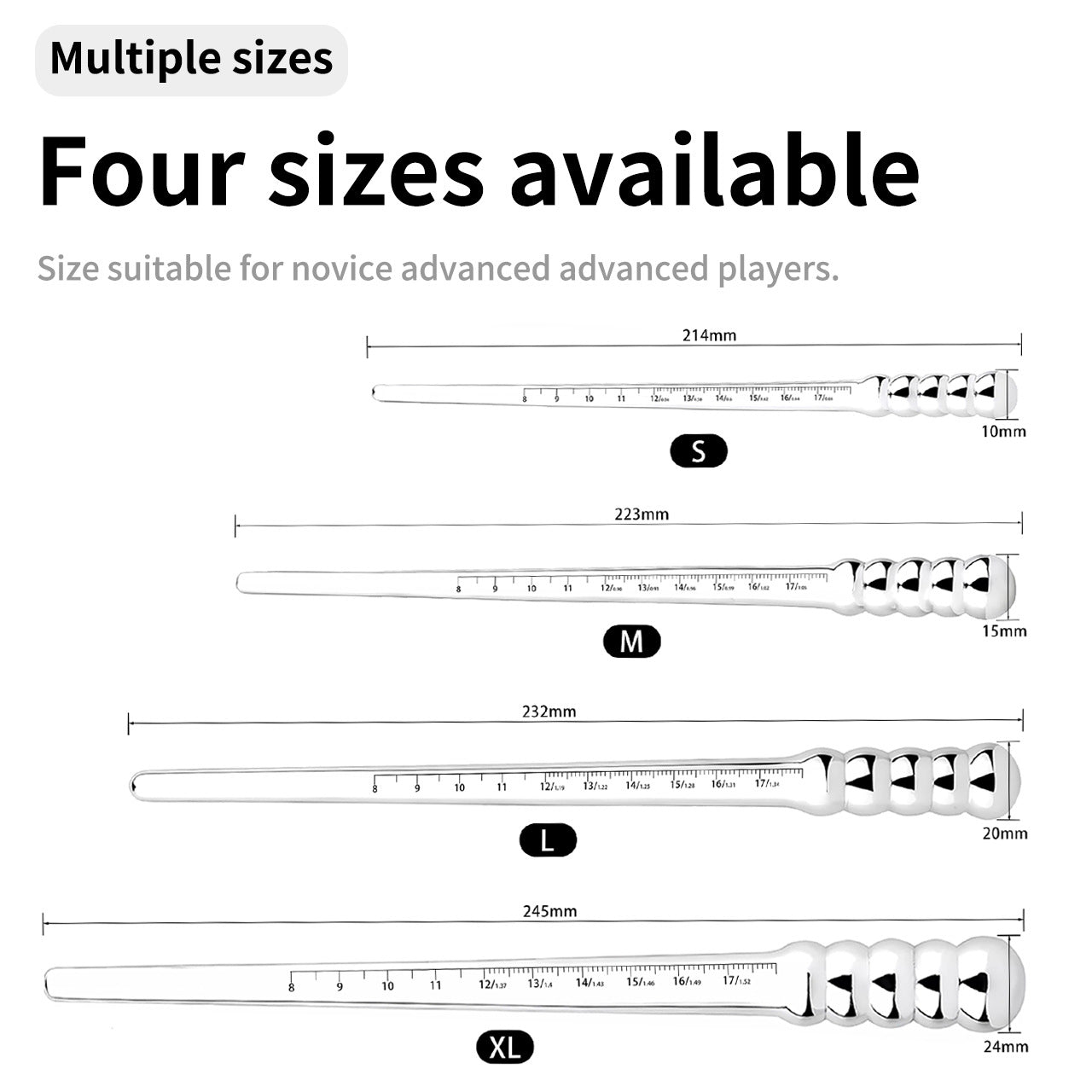 Stainless Steel Urethral Sound with Scale - 4 pcs set - image 5