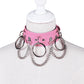 Unisex Punk PU Leather Choker Rock  - Pink - image 5