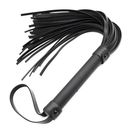 Leather Handle SM Flogger Riding Whip - Black - image 3