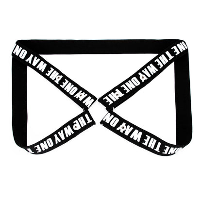 Male Chastity Belt With Four-way Wide Restraint Belt - C - white - image 4