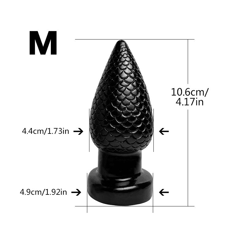 Textured Silicone Butt Plug  - Black M - image 10