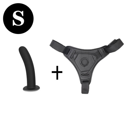 Silicone Strap-on Dildo - Black - S - image 5