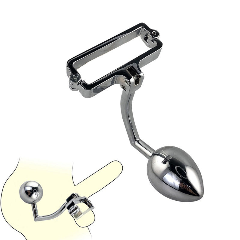 Stainless Steel Scrotum Clamp with Anal Butt Plug - image 7