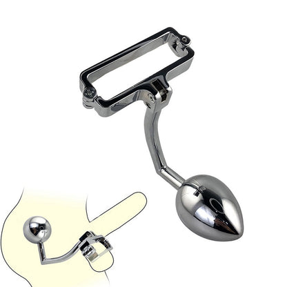 Stainless Steel Scrotum Clamp with Anal Butt Plug - image 7
