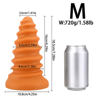 Triple-Stage Titan Mega Silicone Plug - Orange - M - image 3