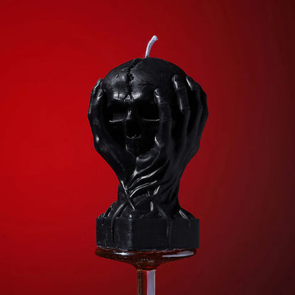 Holding a Skull Sensual Candle – Gothic Low-Temperature - Black - image 4