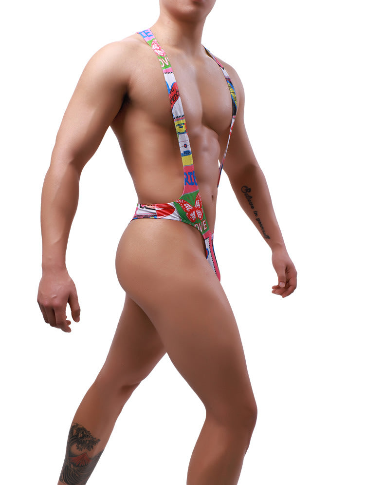 Men's Casual Print Butt Lift Jumpsuit - image 6