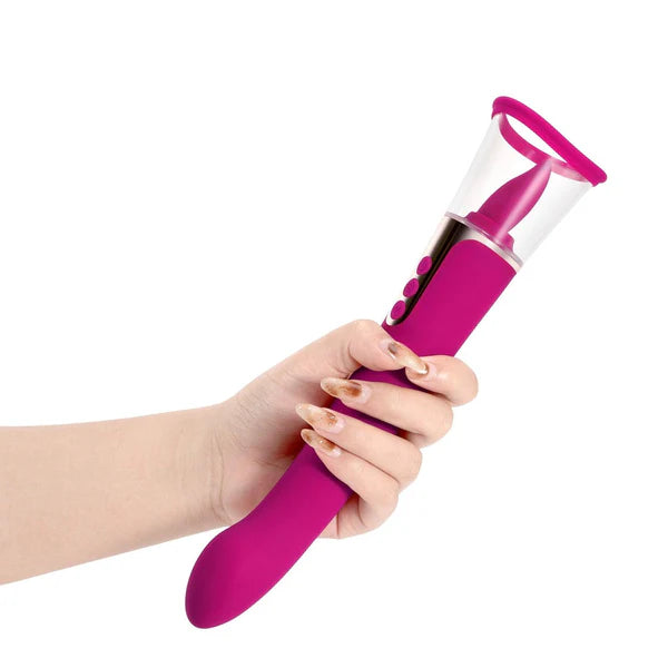 Succion 3 in 1 Innovative Sucking Licking Vibrator - Red - image 2