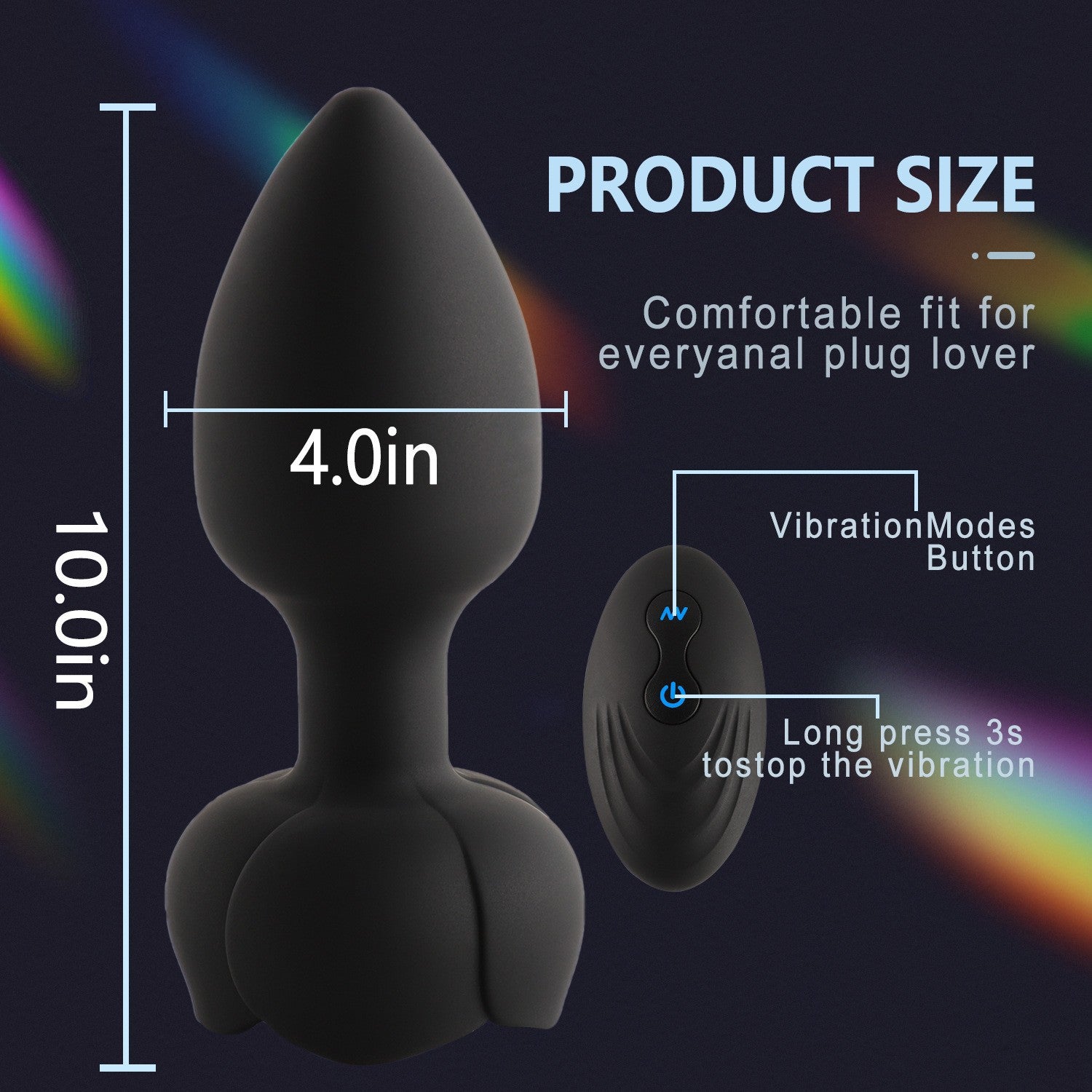 Rose Light Up Remote Butt Plug With 10 Vibrating Mode - image 5