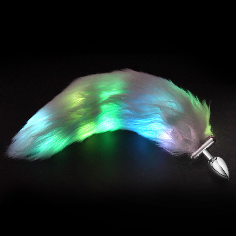 LED Fox Tail Plug - Blue - image 0