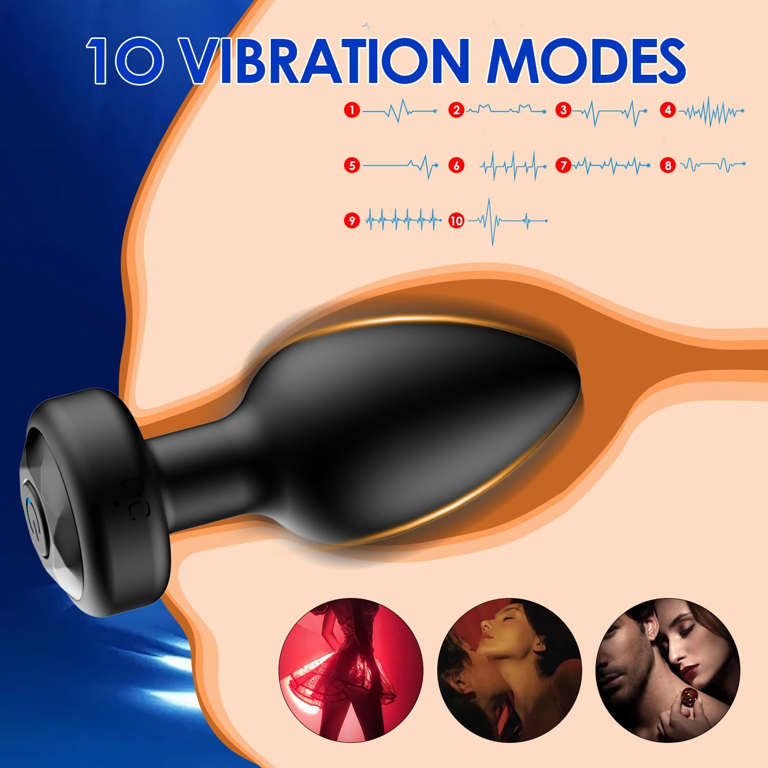 Anal Plug Vibrator Remote Control 10 Frequency Vibration - image 1
