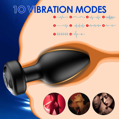Anal Plug Vibrator Remote Control 10 Frequency Vibration - image 1