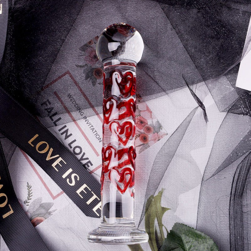 Luxury Glass Dildo with Red Heart Tip – G-Spot & Anal Pleasure Toy - image 4