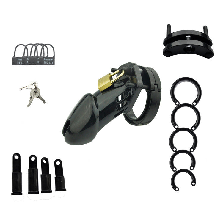 Transparent Chastity Cage - Black - Large - image 4