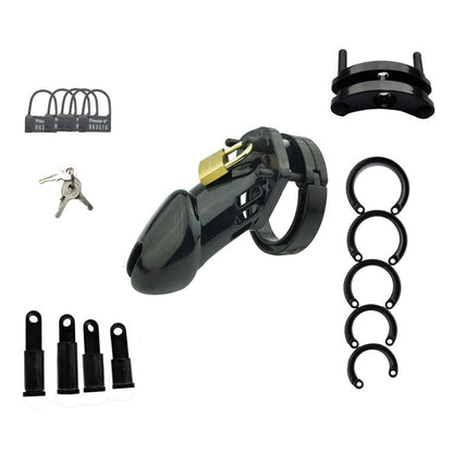 Transparent Chastity Cage - Black - Large - image 4