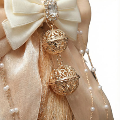 Luxury Fox Tail Plug Set – 15.7" Soft Gold Tail with Detachable Bow Details - image 5