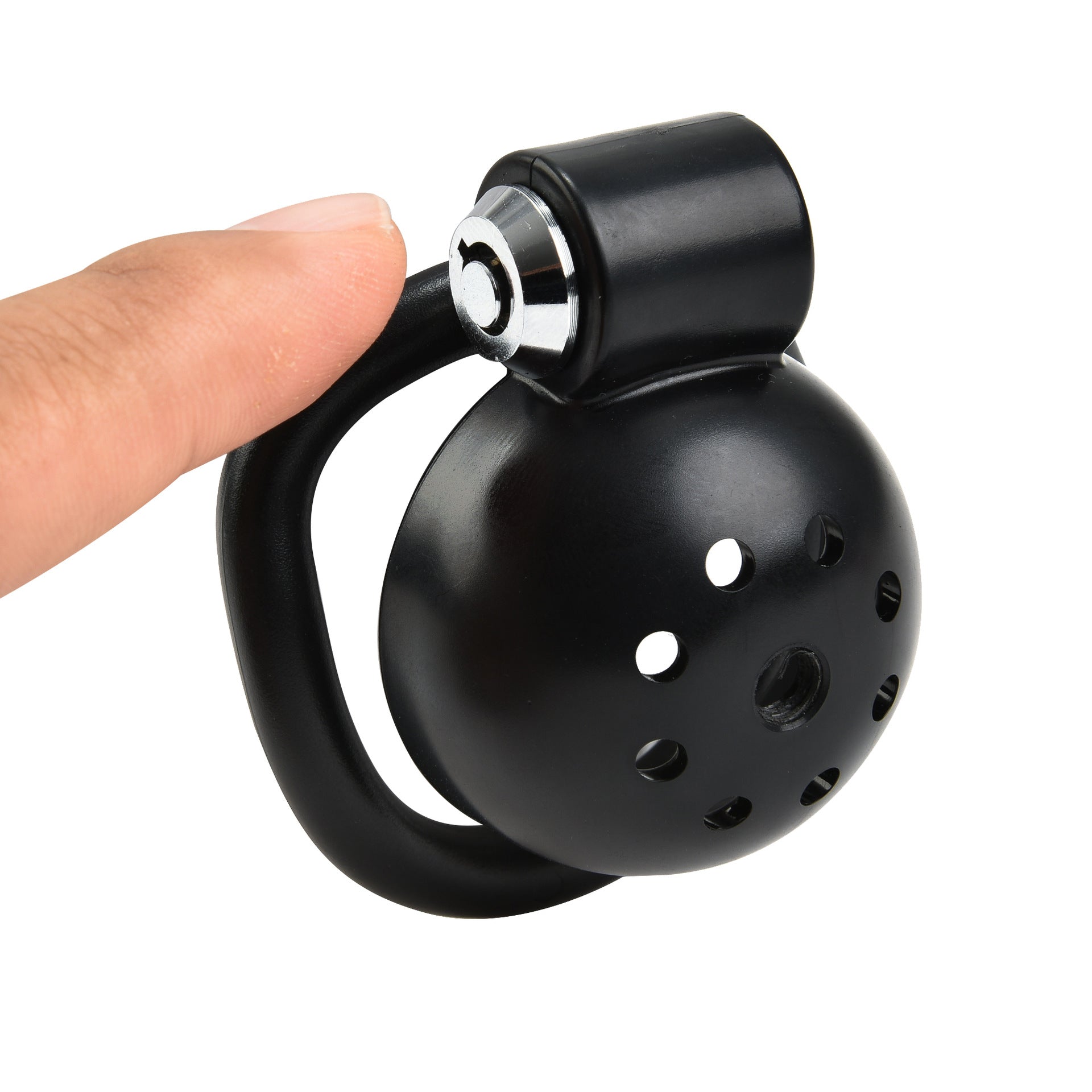 Male Small Bird Chastity Cage With 5 Size Padlock - Black - with 10mm urethral tube - image 1