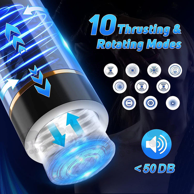 10 Thrusting Spinning Telescopic Rotating Masturbator Cup - image 3