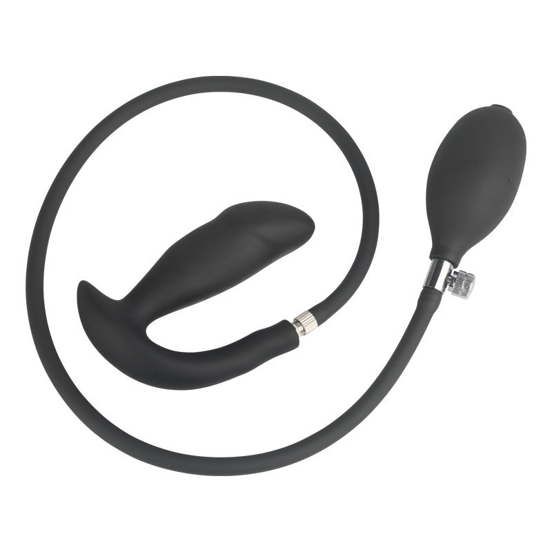 Silicone Expand Inflatable Anal Plug - Black - image 0
