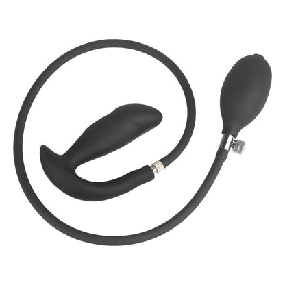 Silicone Expand Inflatable Anal Plug - Black - image 0