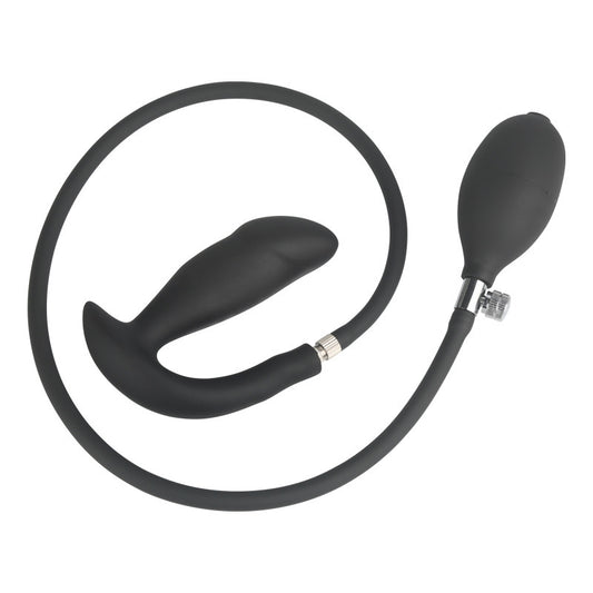 Silicone Expand Inflatable Anal Plug - Black - image 0