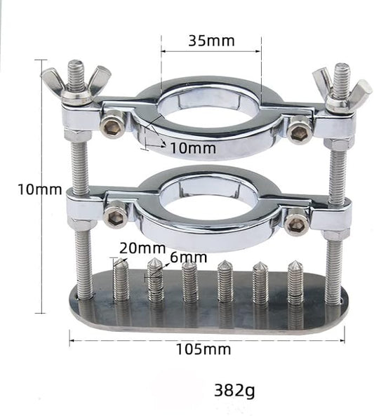 Adjustable Stainless Steel CBT Ball Stretcher with Removable Spikes – Extreme Pleasure & Pain Control - image 1