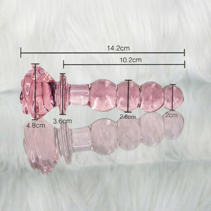 Pink Rose Glass Dildo - image 7