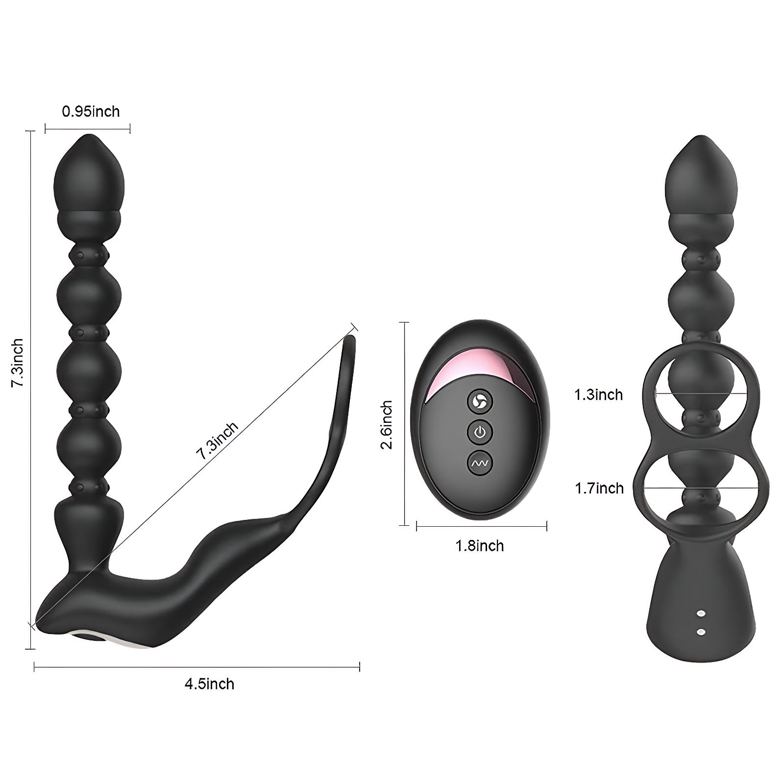 7.3'' Dual-Motor Prostate Massager with Remote Control & Flexible Anal Beads - image 8