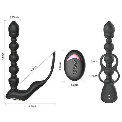 7.3'' Dual-Motor Prostate Massager with Remote Control & Flexible Anal Beads - image 8