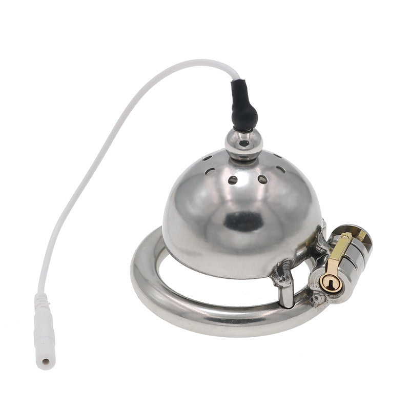 Stainless Steel Locking Chastity Cage with Urethral Tube (40mm–50mm Rings) - image 6