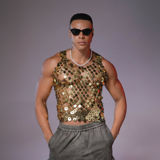 Starluxe Mesh Sparkle Top – Style F - image 1