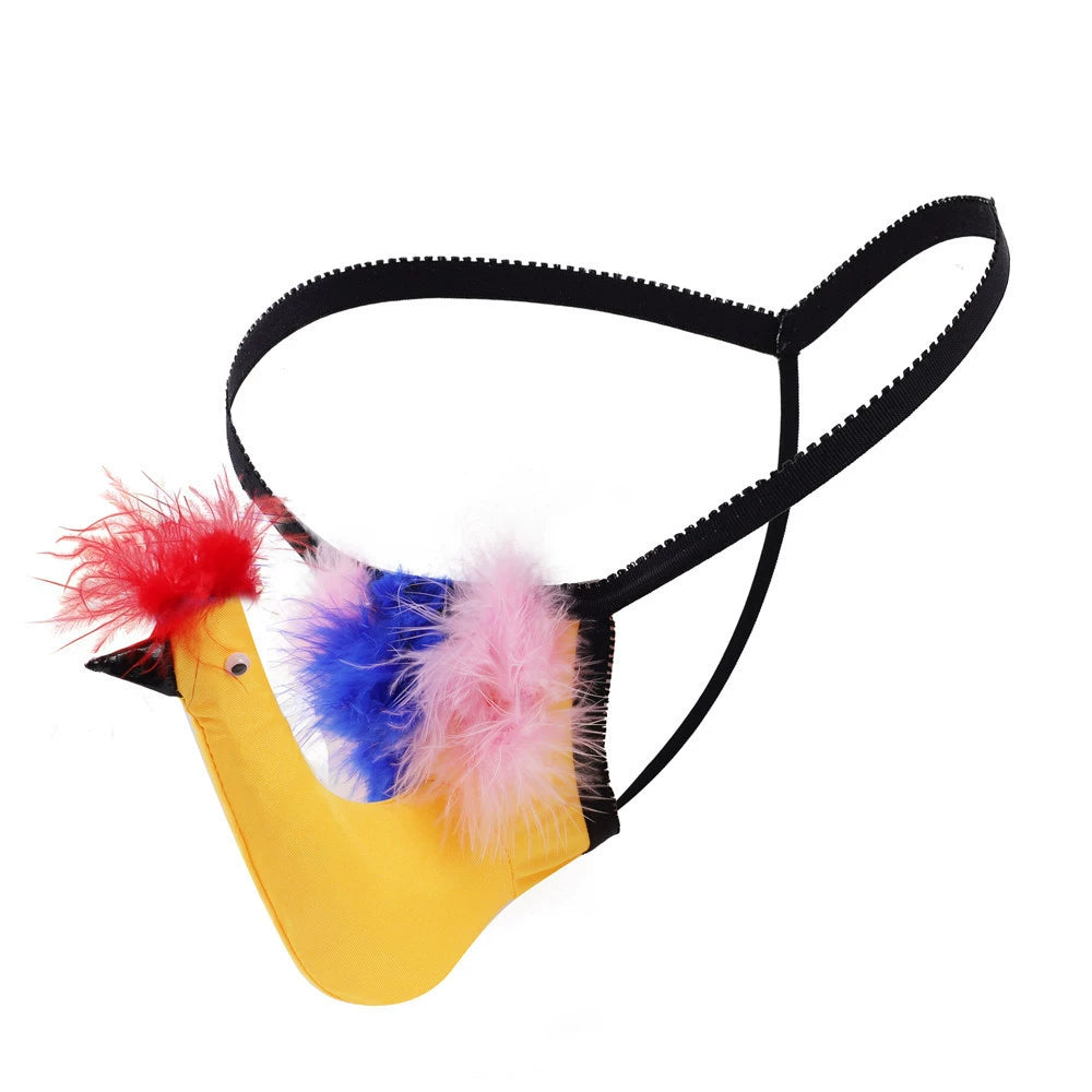 Men's Funny Big Bird Penis Pouch Thong - Orange - image 8