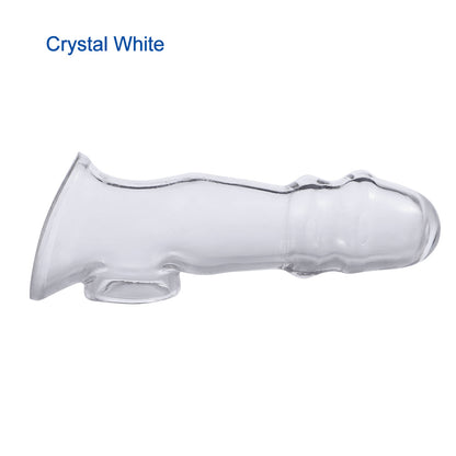 Penis Sleeve Reusable Condom Dildo - White A - image 8